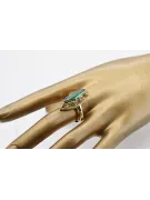 14K Жовте золото Смарагд Каблучка Вінтаж вироби vrc005y